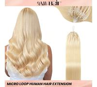 50 ciocche di extension per capelli in microfibra di vero capello umano biondo 613, extension per capelli in microfibra ultra lisce e super morbide, dritte e sericee, extension per capelli umani con m