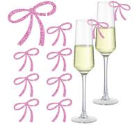 50 ciondoli a forma di fiocco in silicone per vino, per addio al nubilato, compleanni, matrimoni, decorazioni per eventi, identificazione divertente, Medio, Nylon, Agata