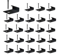 50 clip di fissaggio in WPC, clip di fissaggio nascoste, clip di avviamento, in acciaio inox, con vite autofilettante (nero, 6 mm)