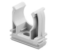 50 CLIPS FISSATUBO A SCATTO PER TUBO RIGIDO GRIGIO MORSETTO FISSAGGIO VARIE MISURE (25 mm)