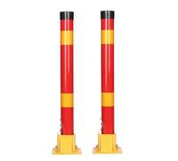 50 cm Dissuasore di Sicurezza con Serratura Barriera Parcheggio Auto Posta Pieghevole Palo di Blocco per Auto, Paletti di Intercettazione(Red Yellow,2pcs)