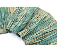 50 CM Frangia Rafia liscia altezza 10 15 cm vari colori arredo casa moda passamaneria (15 cm, 24 Beige/Verde)