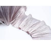 50 CM Frangia Rafia liscia altezza 10 15 cm vari colori arredo casa moda passamaneria (15 cm, Argento)