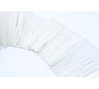 50 CM Frangia Rafia liscia altezza 10 15 cm vari colori arredo casa moda passamaneria (15 cm, Bianco)