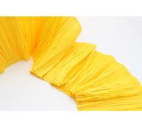 50 CM Frangia Rafia liscia altezza 10 15 cm vari colori arredo casa moda passamaneria (15 cm, Giallo 10)