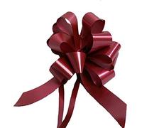 50 COCCARDE AUTOTIRANTI 3,0 CM MATRIMONIO AUTO CASA NOZZE BATTESIMO LAUREA COMUNIONE GRAN FIOCCO (BORDEAUX)