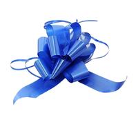 50 coccarde autotiranti granfiocco nastro 3cm l.130 cm diam.12cm blu BOL-560130