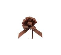 50 coccarde autotiranti granfiocco nastro 3cm l.130 cm diam.12cm marrone BOL-56