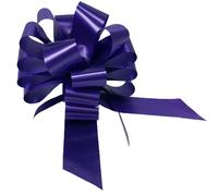 50 coccarde autotiranti granfiocco nastro 3cm l.130 cm diam.12cm viola BOL-5601