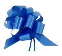 50 coccarde autotiranti granfiocco nastro 5cm l.150 cm diam.18cm blu BOL-560148