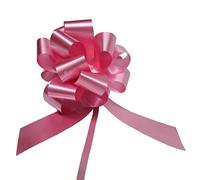 50 COCCARDE AUTOTIRANTI GRANFIOCCO NASTRO 3cm L.130 cm DIAM.12cm ROSA AURORA BO