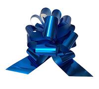 50 COCCARDE SVELTO Strip 3 CM Colore Blu Reflex DIAM. Fiocco 12 CM