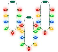 50 collane luminose natalizie, 3 modalità di illuminazione, accessori natalizi con lampadine colorate, decorazioni per feste di Natale, bomboniere, maglione brutto, decorazione per feste di famiglia