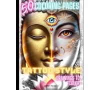 50 Coloring Pages: Tattoo style drawing to color