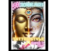 50 Coloring Pages: Tattoo style drawing to color