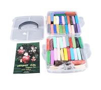 50 Colours Modelling Clay Set DIY Safe Light Easy Mouldable Polymer Clay Set for Children Over 3 Years Old