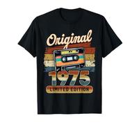 50° compleanno Born in 1975 Vintage 50 anni 1975 cassetta nastro Maglietta