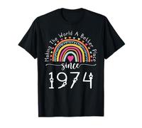 50° Compleanno Born Making The World Better Place Since 1974 Maglietta