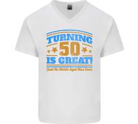 50° Compleanno, Compie 50 Anni, È Un Grande Anno, T-Shirt In Cotone A V Per Uomo