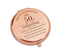 50 compleanno donna, specchio per il trucco compatto, idee regalo di compleanno per 50 anni, regali multifunzionali per anniversari e anniversari, idee regalo di compleanno per 50 anni