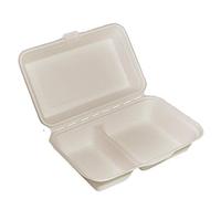 50 Contenitori richiudibili in polpa di cellulosa porta portavivande da 1000 ml 2 scomparti