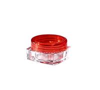 50 contenitori vuoti per cosmetici, da 2 a 20 g, con coperchi colorati, in plastica trasparente, ricaricabili, con coperchio, per crema viso, balsamo per labbra (5 g, rosso)