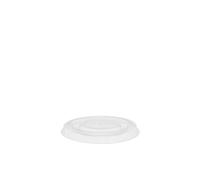 50 Coperchi compostabili piatti con foro a croce PLA trasparente Ø7,8 h1cm