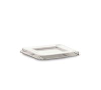50 Coperchi piatti quadrati in plastica PET trasparente 6,2 x 6,2 cm