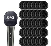50 coperture per microfono usa e getta, antibatteriche per microfono, per la maggior parte dei microfoni, karaoke, concerti, registrazioni karaoke, colore nero