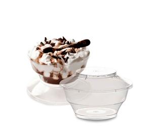 50 Coppette monoporzione con coperchio per dessert e gelati Primula 200ml