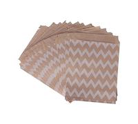 50 Count Kraft Paper Sweet Bags | Disposable Earth - Conscious Food Safe Bags for Parties/Weddings/Holidays | Present Favor Bags for Sweets/Cookies/Snacks (Wavy Paper Bag (Type A))