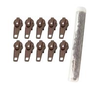 50 cursori automatici in metallo per cerniera 50/tubo, cursore a cerniera #5, maniglia a cerniera per riparare o montare una cerniera, cursori, (50 cursori, marrone 301c)