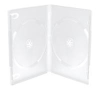 50 custodie per CD, DVD e Bly Ray trasparenti DOPPIE 14mm con tasca trasparente per copertina