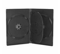 50 Custodie quadruple con inserto 4 Posti NERE 14mm per CD DVD -R Vergini 555374