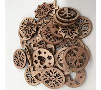 50 decorazioni in legno a forma di fiocco di neve per albero di Natale e progetti artigianali, decorazioni creative in legno adatte per biglietti, album di ritagli, cartelli e molto altro ancora