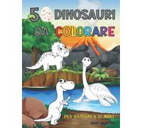 50 Dinosauri Da Colorare Per Bambini 4-10 Anni: Disegni Originali Solo Fronte con Retro Nero | Stimola la Creatività e la Fantasia dei Più Piccoli
