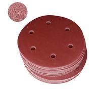 50 dischi abrasivi in alluminio da 22,9 cm, design a 6 fori, per levigatura professionale di cartongesso e preparazione delle superfici, fogli di carta vetrata abrasiva con gancio e anello