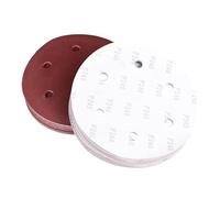 50 dischi abrasivi in alluminio da 22,9 cm, design a 6 fori, per levigatura professionale di cartongesso e preparazione delle superfici, fogli di carta vetrata abrasiva con gancio e anello