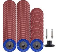 50 dischi Quick Change 80 GRITS 2 pollici A/O Sanding Discs with 1/4" Holder for the Grinder Surface Prep Strip Grind Finitura Polacca Burr Rust Paint Removal Surface Conditioning Discs