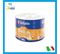 50 DVD-R 100% Verbatim DVD -R Matt Silver 4.7GB 16X vergini vuoti 120 min 43788