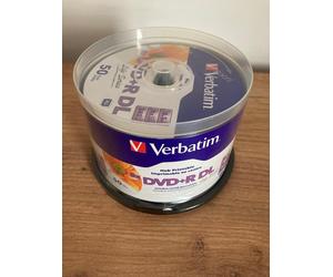 50 DVD+R DL VERBATIM STAMPABILI 8,5 GB 8X DUAL LAYER HUB PRINT + REGALO 1 DVD-R