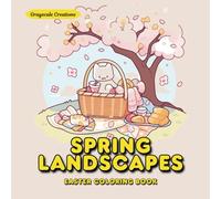 50 Easter Spring Landscapes Coloring Book Pages: Easter Activity, Cozy Kawaii Style, Easy Coloring, Bold Lines for Adults & Seniors, Teens & Kids, Adults + Kids