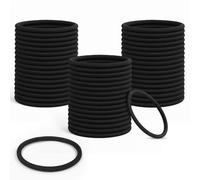 50 elastici per capelli neri, spessi 4 mm, morbidi elastici per capelli, senza metallo, resistenti, unisex, per donne, uomini, ragazze, bambini, accessori per capelli spessi (nero)