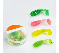 50 esche morbide in silicone per mini esche a T da 1,5 cm, con attrattivo per spigola, trota, pesce persico, luccio, acqua dolce e salata