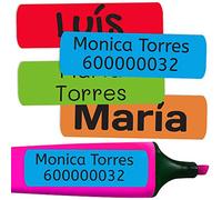 50 Etichette Adesive Personalizate per contrassegnare libri e portapranzo. Misura 6 x 2 cm. (Colore 1)