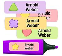 50 Etichette Adesive Personalizate per contrassegnare libri e portapranzo. Misura 6 x 2 cm. (Shapes)