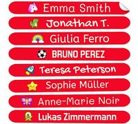 50 etichette adesive personalizzate per matite, penne e pennarelli. Adesivi scolastici con nome per contrassegnare gli oggetti. Adesivi impermeabili per scuola. Misura 4,6 x 0,6 cm