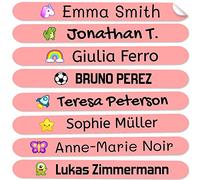 50 etichette adesive personalizzate per matite, penne e pennarelli. Adesivi scolastici con nome per contrassegnare gli oggetti. Adesivi impermeabili per scuola. Misura 4,6 x 0,6 cm