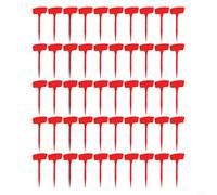 50 etichette da giardino da 20 cm in plastica, resistenti alle intemperie, segnaletica per piante da scrivere con pennarello per orto, serra e progetti all'aperto, bianco, giallo, blu (rosso)
