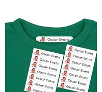 50 Etichette di abbigliamento personalizzate con foto o immagine, per contrassegnare qualsiasi capo con l'aiuto del ferro da stiro. 6 x 1 cm. Colore bianco